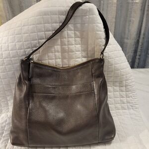 Kate Spade New York Dark Chocolate Brown Pebbled Leather Hobo Tote Shoulder Bag